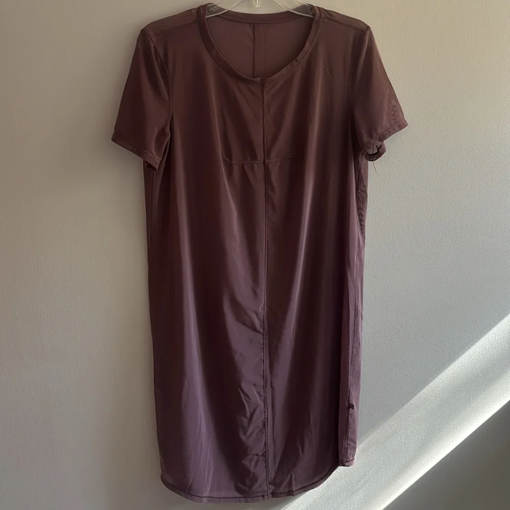 Lululemon Ready To Reach sheer mesh dress in Antique Bark Mauve - Picture 3 of 8